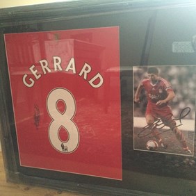 Steven Gerrard Signed, Framed Shirt